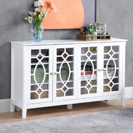 Picture of Clarkson Glass Cabinet Buffet White 150 cm 