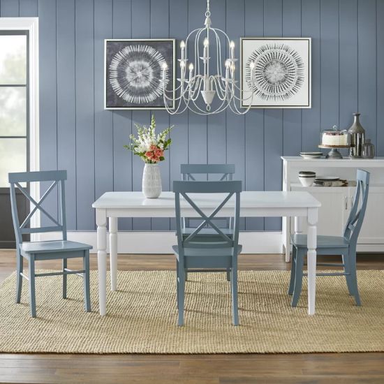 Picture of Dove Lacquered 4-Person 5-Piece Dining Set