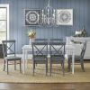 Picture of Dove Grey Lacquered 6-Person 7-Piece Dining Set