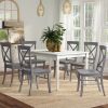 Picture of Dove Grey Lacquered 6-Person 7-Piece Dining Set