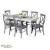 Picture of Dove Grey Lacquered 6-Person 7-Piece Dining Set