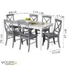 Picture of Dove Grey Lacquered 6-Person 7-Piece Dining Set