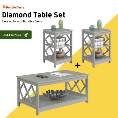 Picture of Diamond Coffee & Side Table Bundle [ 3pce ]