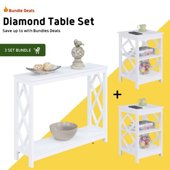 Picture of Diamond Console & Side Table Bundle [ 3pce ]