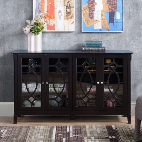 Picture of Clarkson Glass Cabinet Buffet Black 150 cm 