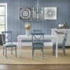 Picture of Dove Lacquered 4-Person 5-Piece Dining Set Brown/White