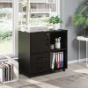 Picture of [ Modern Rolling Stand with Storage ] Black