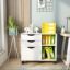Picture of  [ 3 Drawer File Cabinet with Open Storage Shelves White ]