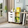 Picture of  [ 3 Drawer File Cabinet with Open Storage Shelves White ]