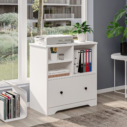 Picture of [ File Cabinet with a Big Drawer white  ]