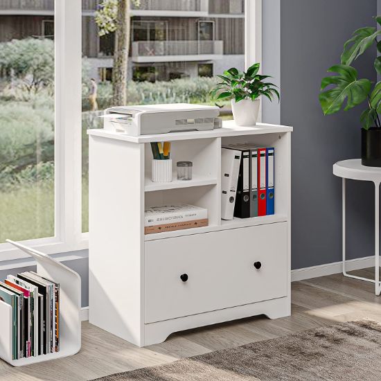 Picture of [ File Cabinet with a Big Drawer white  ]