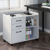 Picture of  [ Rolanstar File Cabinet 3-Drawers, Mobile Lateral Filing Cabinet white  ]