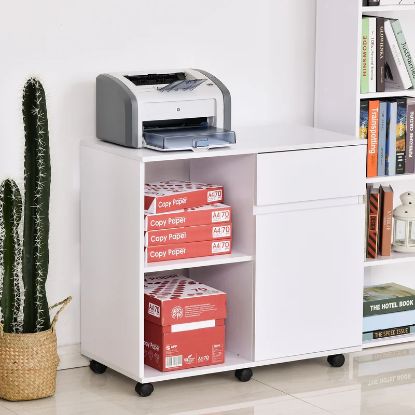 Picture of [  1 -Drawer Mobile Filing Cabinet White ]
