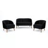 Picture of Flamingo Black Velvet Living Room 3-Piece Set