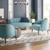 Picture of Flamingo Sea Blue Velvet Living Room 3-Piece Set