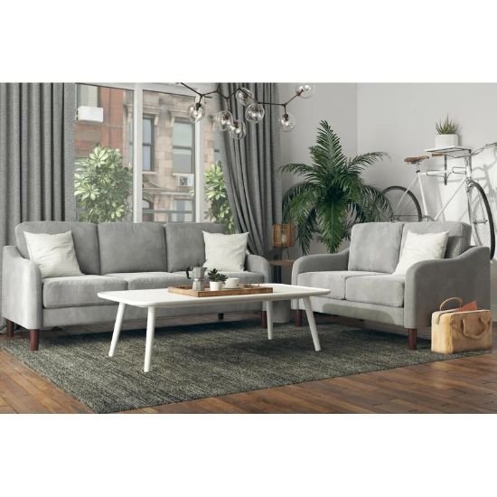 Picture of Gilmore Grey Velvet Living Room 2-Piece Set