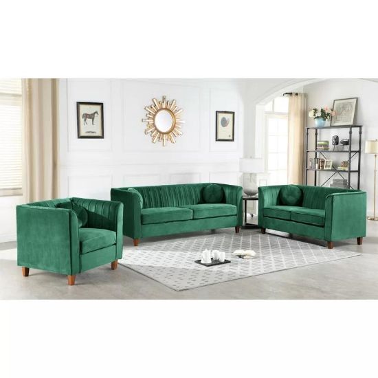 Picture of Jayda Green Velvet Living Room 3-Piece Set