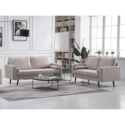 Picture of Maila Beige Velvet Living Room 2-Piece Set