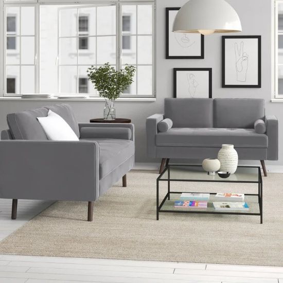 Picture of Maila Grey Velvet Living Room 2-Piece Set