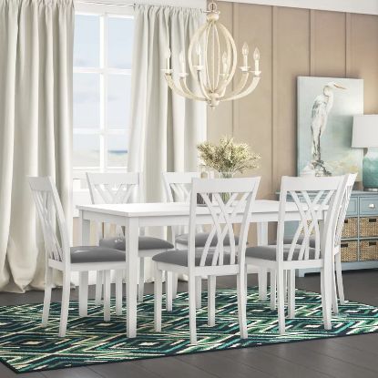Picture of GLAM 7-PCE 6-PERSON DINING SET WHITE