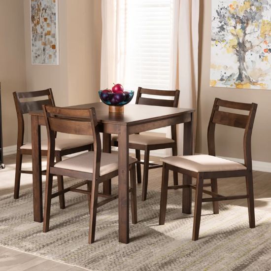 Picture of LOVY 5-PCE 4-PERSON DINING SET BROWN