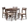 Picture of LOVY 5-PCE 4-PERSON DINING SET BROWN