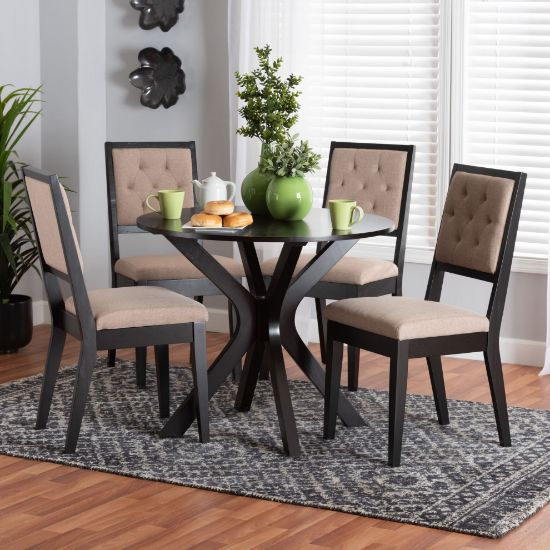 Picture of PEARL 5-PCE 4-PERSON Round  DINING SET Black