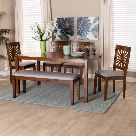 Picture of Dorina 6-PCE 6-PERSON DINING SET BROWN