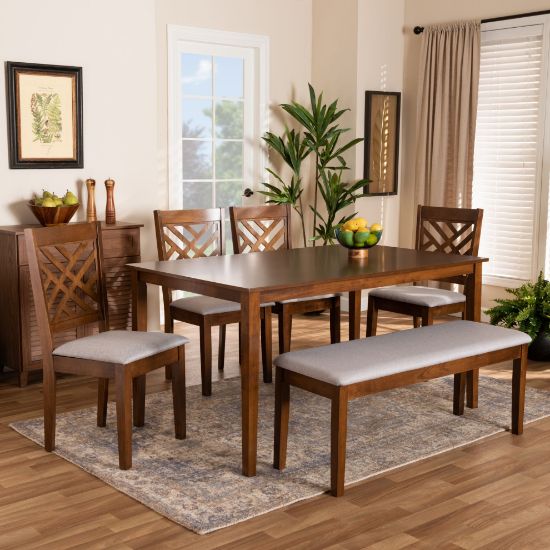 Picture of Norah 6-PCE 6-PERSON DINING SET BROWN