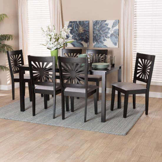 Picture of Dorina 7-PCE 6-PERSON DINING SET BLACK