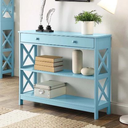 Picture of Driftwood Sea Blue Drawer Console 