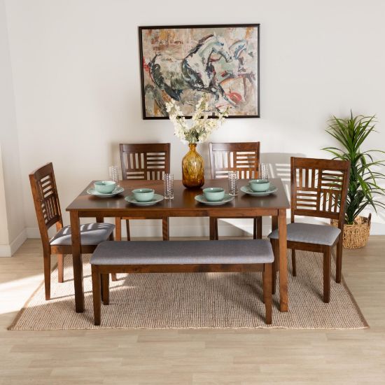 Picture of Lana 6-PCE 6-PERSON DINING SET BROWN