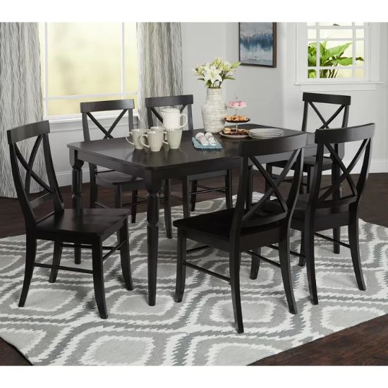 Picture of Dove 6-Person 7-Piece Black Dining Set 