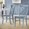 Picture of Dove Sea Blue Lacquered 6-Person 7-Piece Dining Set