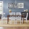 Picture of Dove White & Brown Lacquered 6-Person 7-Piece Dining Set 