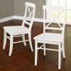Picture of Dove White & Brown Lacquered 6-Person 7-Piece Dining Set 