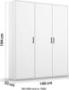 Picture of Alora White Wardrobe 140cm