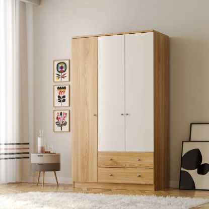 Picture of Alexsa White & Lightwood Wardrobe 105 cm 