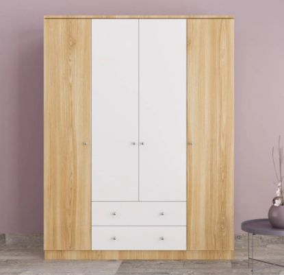 Picture of Alexsa White & Lightwood Wardrobe 160 cm  