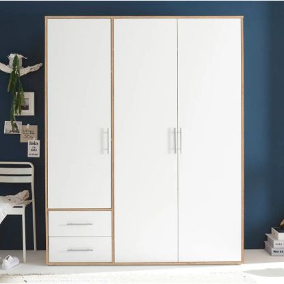 Picture of Sprint White & Lightwood Wardrobe 150cm  