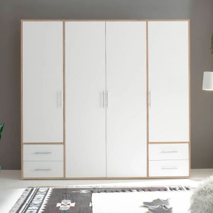 Picture of Sprint White & Lightwood Wardrobe 200cm