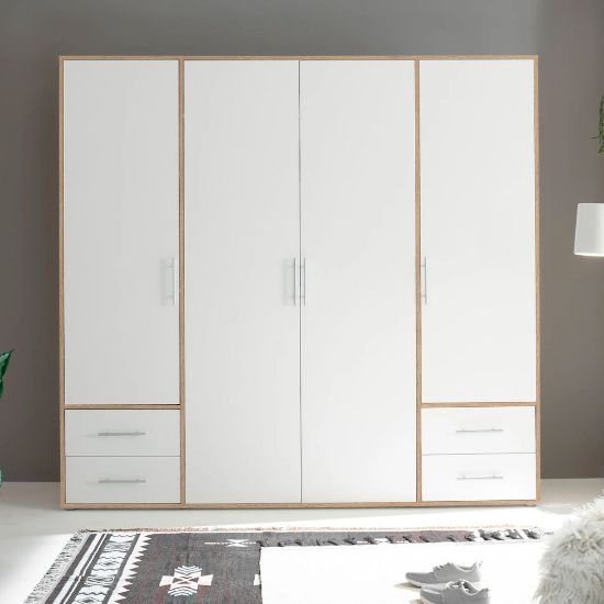 Picture of Sprint White & Lightwood Wardrobe 200cm