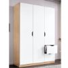 Picture of Cova White & Lightwood Wardrobe 136cm 