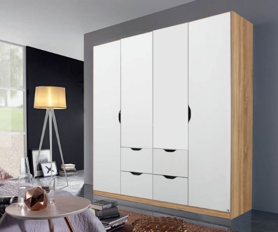 Picture of Cova White & Lightwood Wardrobe 180cm  