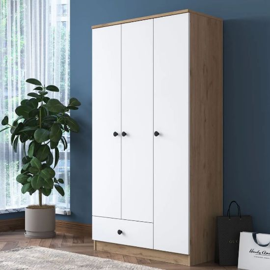 Picture of Noble Brown & White wardrobe 105cm