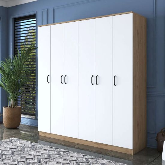 Picture of Noble Brown & White wardrobe 210cm 