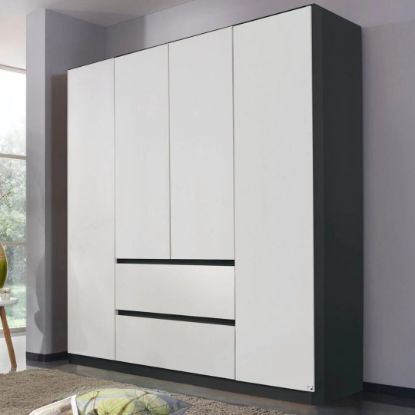 Picture of Legacy White & Black Wardrobe 181cm  