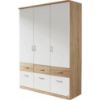 Picture of Pavilion White & Lightwood wardrobe 135cm 
