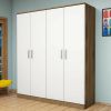 Picture of Pelton White & Brown Wardrobe 180cm