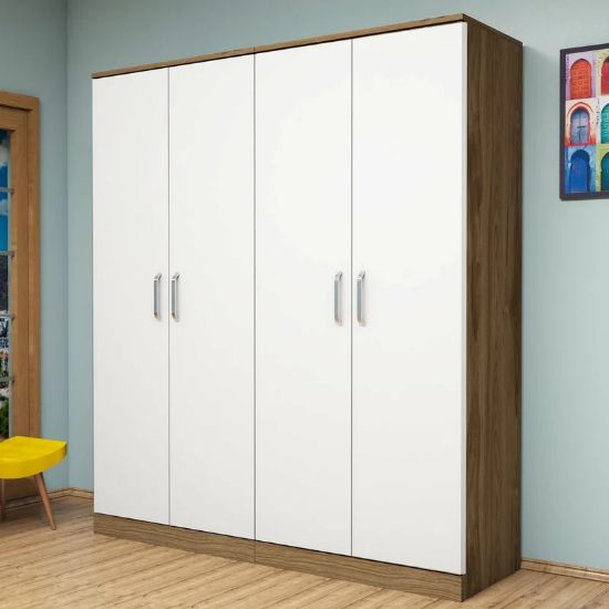 Picture of Pelton White & Brown Wardrobe 180cm